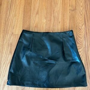 Leather mini skirt (skort)